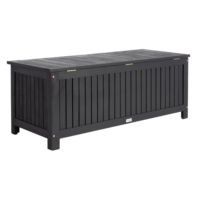 Safavieh Abri Wood Cushion Box in Black