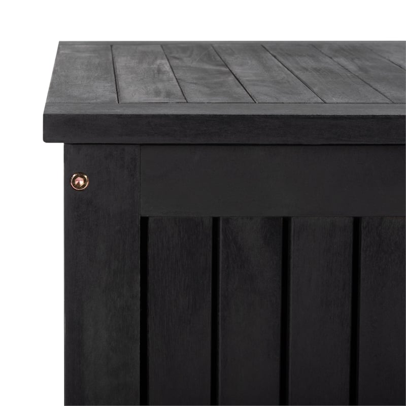 Safavieh Abri Wood Cushion Box in Black