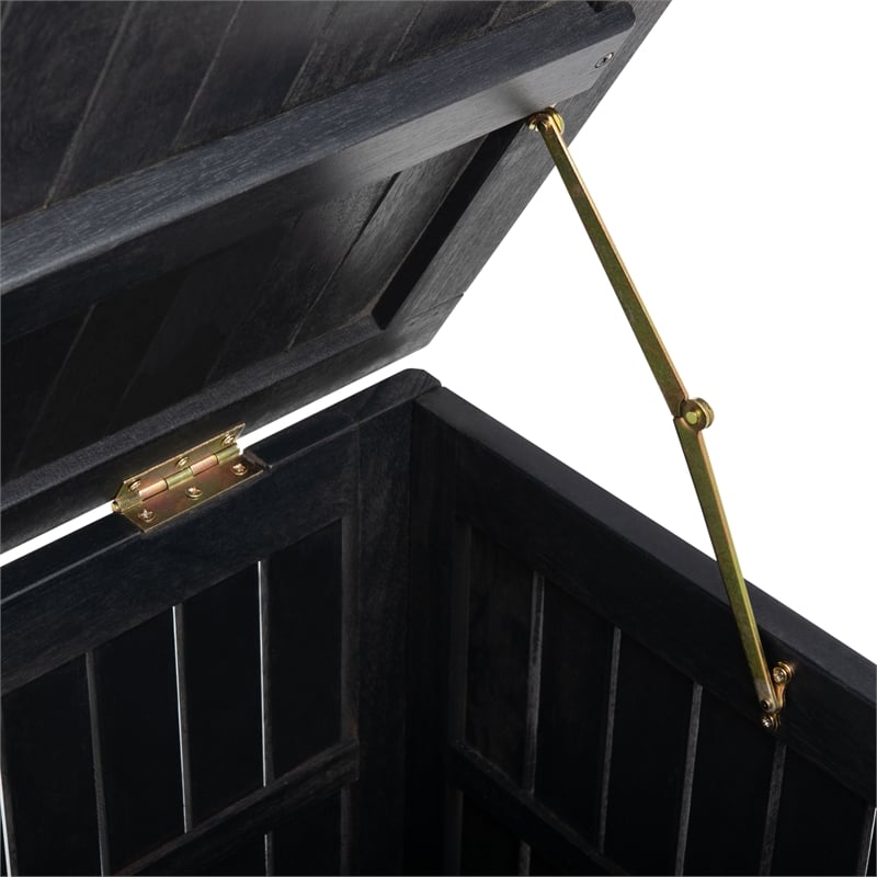 Safavieh Abri Wood Cushion Box in Black