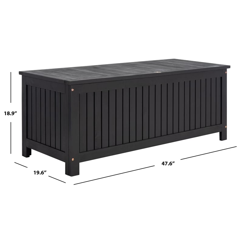 Safavieh Abri Wood Cushion Box in Black