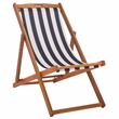 Safavieh Loren Wood Sling Chair in Natural / Navy