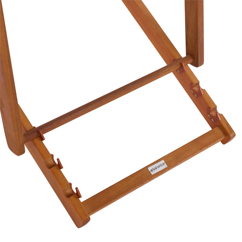 Safavieh Loren Wood Sling Chair in Natural / Navy