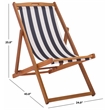 Safavieh Loren Wood Sling Chair in Natural / Navy