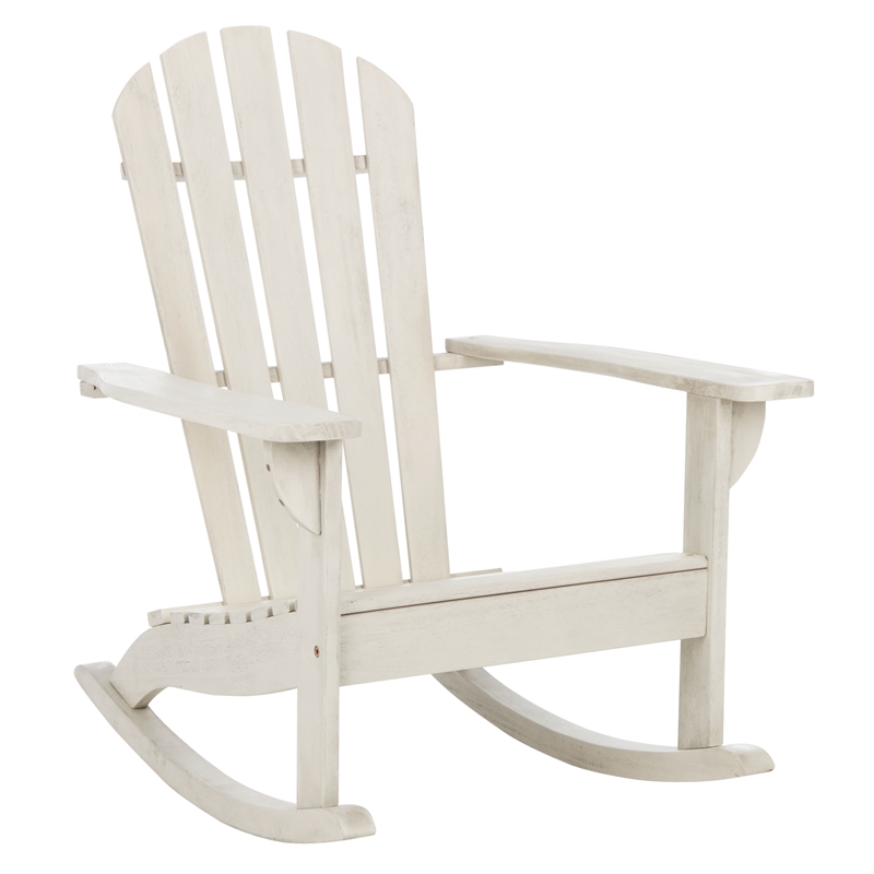 Safavieh Brizio Wood Adirondack Rocking Chair in White