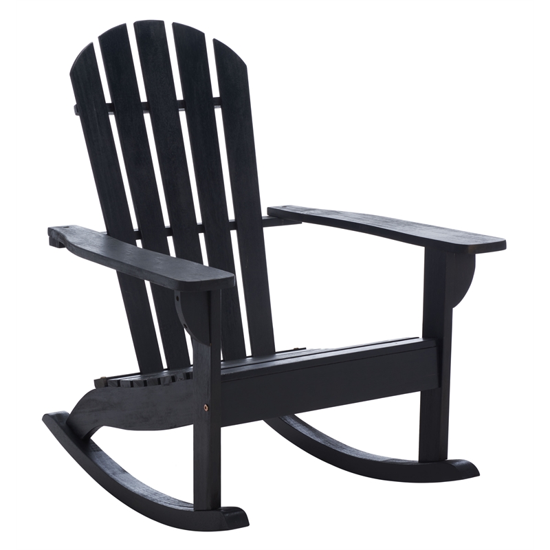 Safavieh Brizio Wood Adirondack Rocking Chair in Black