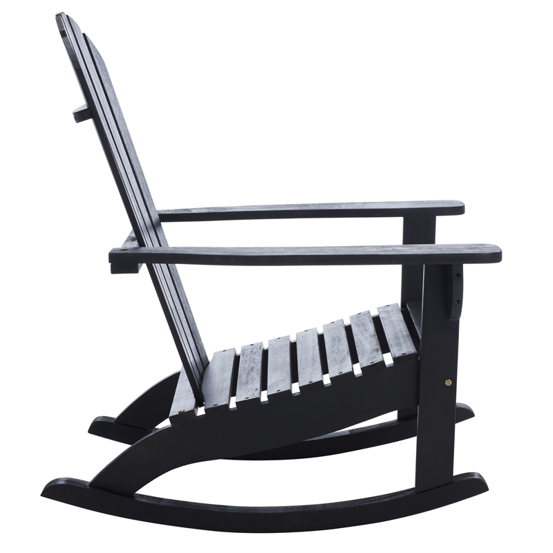 Safavieh Brizio Wood Adirondack Rocking Chair in Black