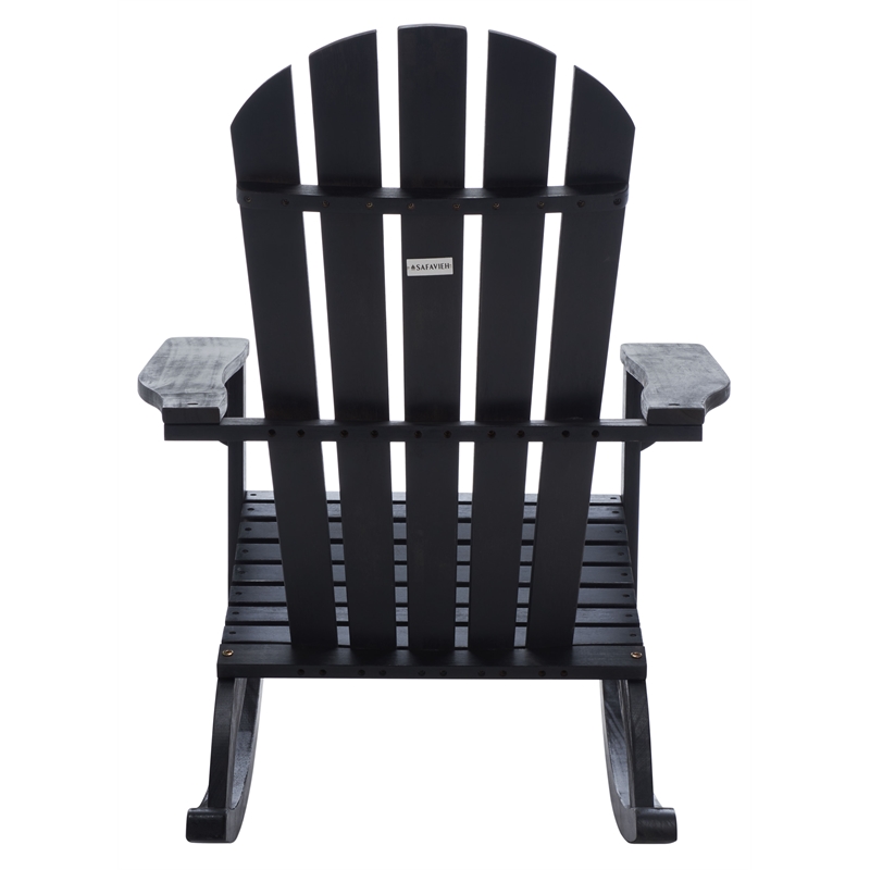 Safavieh Brizio Wood Adirondack Rocking Chair in Black