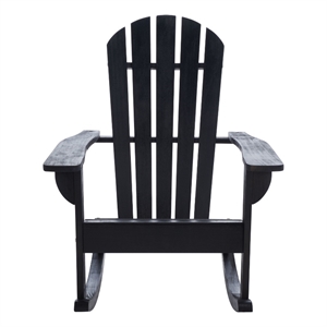 Safavieh Brizio Wood Adirondack Rocking Chair in Black