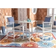 Safavieh Pate 3 Pc Bar Height Wood Bistro Set in White / Navy