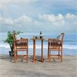 Safavieh Pate 3 Pc Bar Height Wood Bistro Set in Natural / Navy