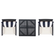 Safavieh Pate 3 Pc Bar Height Bistro Wood Set in Black / Beige
