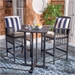 Safavieh Pate 3 Pc Bar Height Bistro Wood Set in Black / Beige