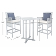 Safavieh Pate 3 Pc Bar Height Wood Bistro Set in Gray / Beige / Navy