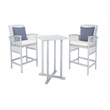 Safavieh Pate 3 Pc Bar Height Wood Bistro Set in Gray / Beige / Navy