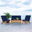 Safavieh Chaston 4 Pc Wood Living Set in Natural / Navy