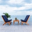 Safavieh Chaston 4 Pc Wood Living Set in Natural / Navy
