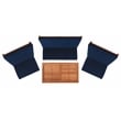 Safavieh Chaston 4 Pc Wood Living Set in Natural / Navy