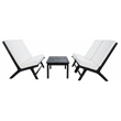 Safavieh Chaston 4 Pc Wood Living Set in Black / Beige