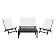 Safavieh Chaston 4 Pc Wood Living Set in Black / Beige