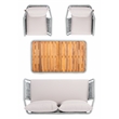 Safavieh Raldin Rope and Wood 4 Pc Living Set in Light Gray / Gray