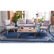 Safavieh Raldin Rope and Wood 4 Pc Living Set in Light Gray / Gray