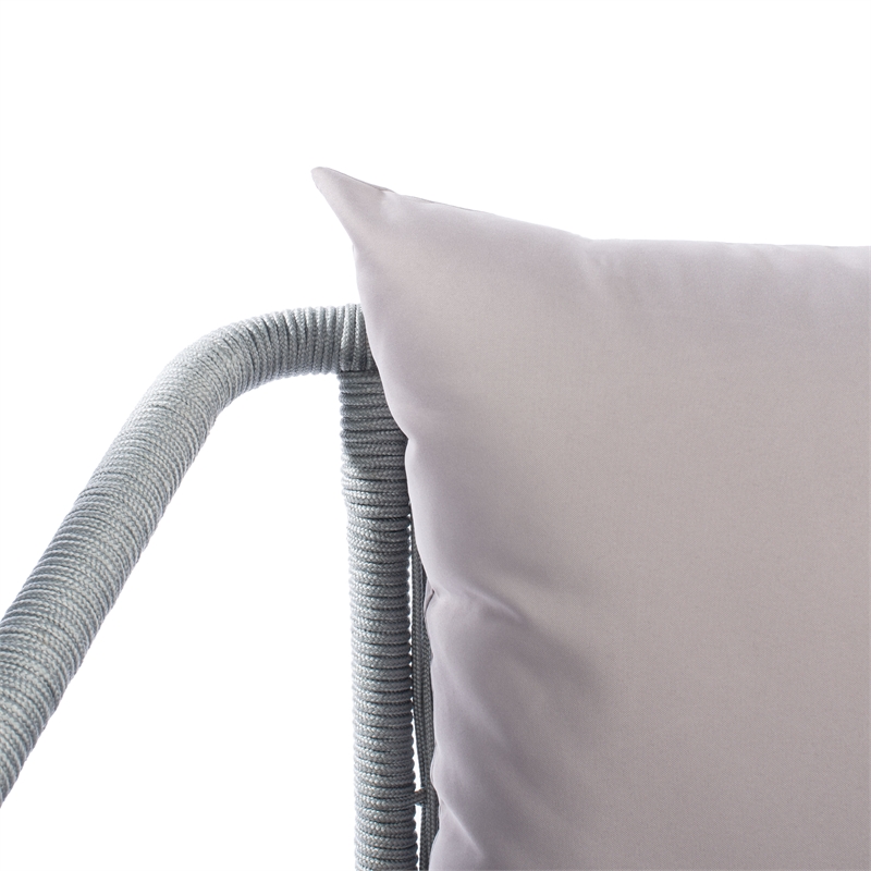 Safavieh Raldin Rope and Wood 4 Pc Living Set in Light Gray / Gray