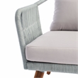 Safavieh Raldin Rope and Wood 4 Pc Living Set in Light Gray / Gray