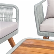 Safavieh Raldin Rope and Wood 4 Pc Living Set in Light Gray / Gray