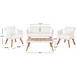 Safavieh Raldin Rope and Wood 4 Pc Living Set in Beige