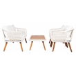 Safavieh Raldin Rope and Wood 4 Pc Living Set in Beige