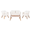 Safavieh Raldin Rope and Wood 4 Pc Living Set in Beige