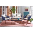 Safavieh Raldin Rope and Wood 4 Pc Living Set in Navy / Beige