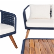 Safavieh Raldin Rope and Wood 4 Pc Living Set in Navy / Beige
