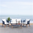 Safavieh Raldin Rope and Wood 4 Pc Living Set in Navy / Beige