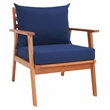 Safavieh Deacon 4 Pc Wood Living Set in Natural / Navy