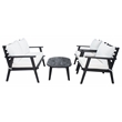 Safavieh Deacon 4 Pc Wood Living Set in Black / Beige