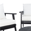 Safavieh Deacon 4 Pc Wood Living Set in Black / Beige
