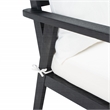 Safavieh Deacon 4 Pc Wood Living Set in Black / Beige