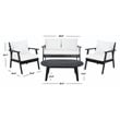Safavieh Deacon 4 Pc Wood Living Set in Black / Beige