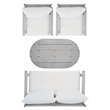 Safavieh Deacon 4 Pc Wood Living Set in Gray / Beige