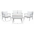 Safavieh Deacon 4 Pc Wood Living Set in Gray / Beige