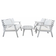 Safavieh Deacon 4 Pc Wood Living Set in Gray / Beige