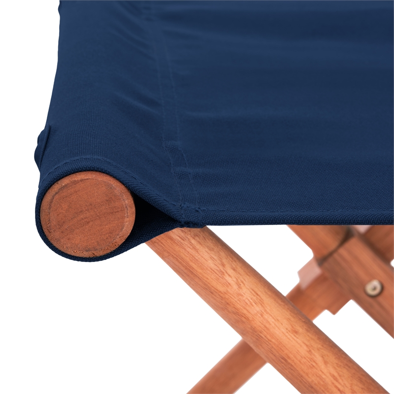 Safavieh Breanne Wood Stool in Natural / Navy