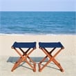 Safavieh Breanne Wood Stool in Natural / Navy
