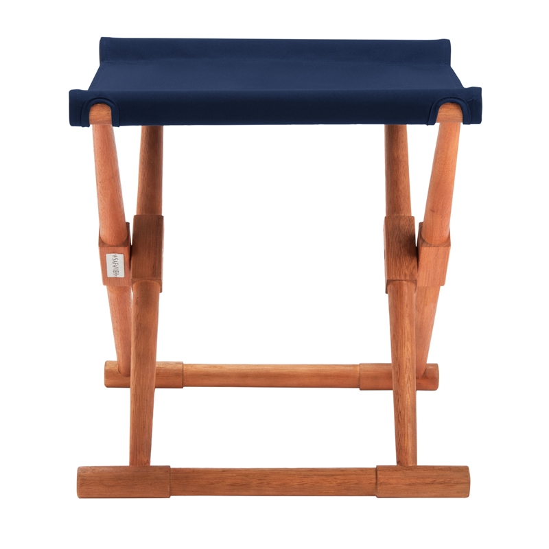 Safavieh Breanne Wood Stool in Natural / Navy