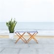 Safavieh Breanne Wood Stool in Natural / Navy