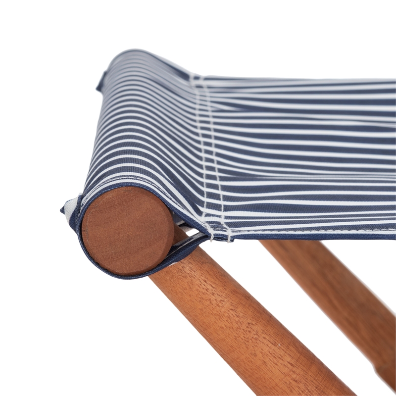 Safavieh Breanne Wood Stool in Natural / Navy