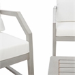 Safavieh Dren 4 Pc Wood and Fabric Living Set in Gray / Beige