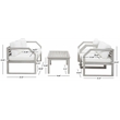 Safavieh Dren 4 Pc Wood and Fabric Living Set in Gray / Beige