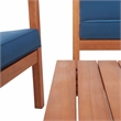 Safavieh Larence 4 Pc Wood and Fabric Living Set in Natural / Navy